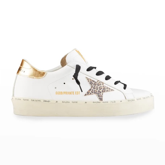Golden Goose Hi Star Cheetah Star Gold Heel Tab Sneakers - Picture 1 of 5